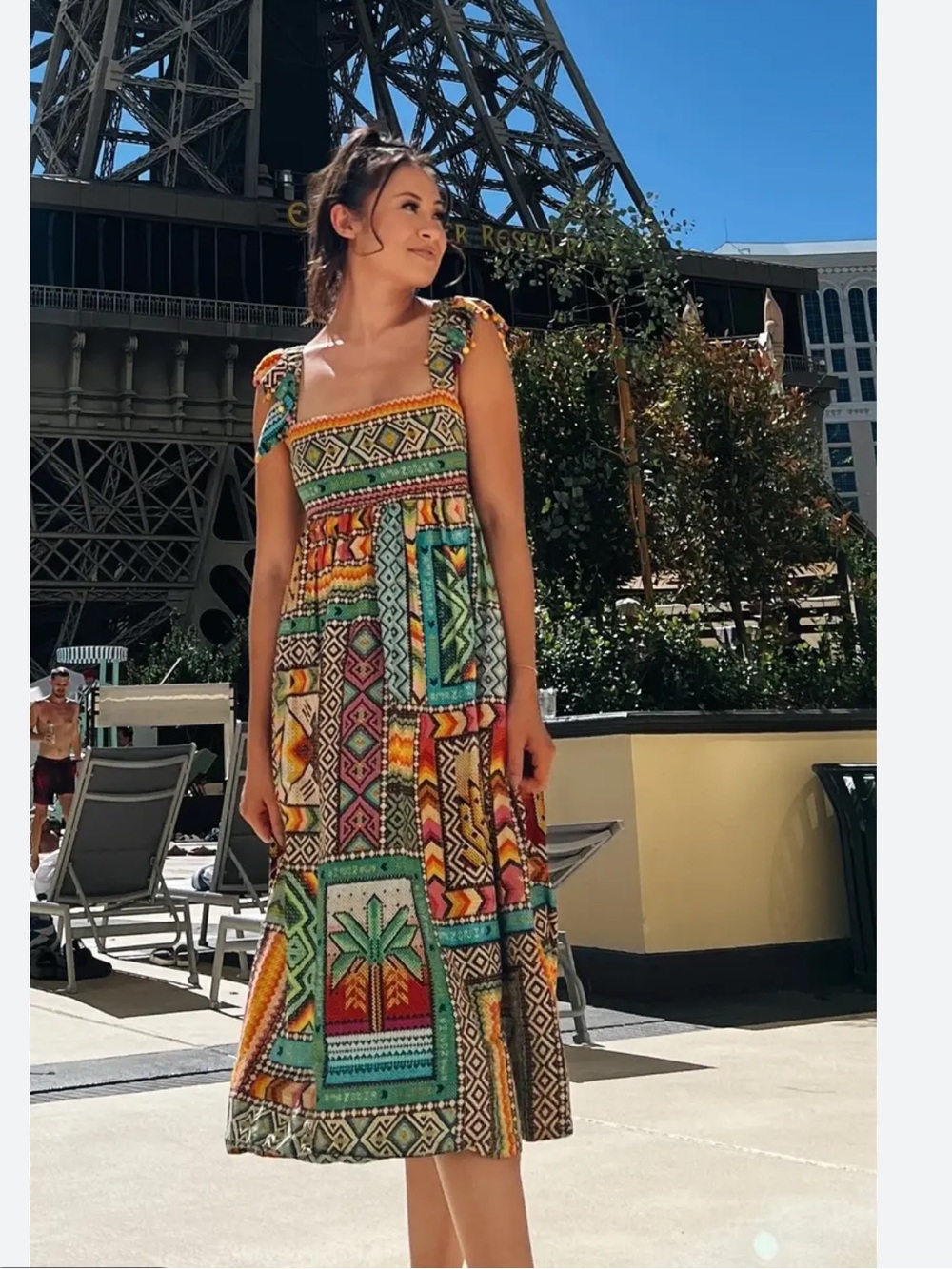 FARM Rio Banana Scarves Printed
Midi Dress Sz Small